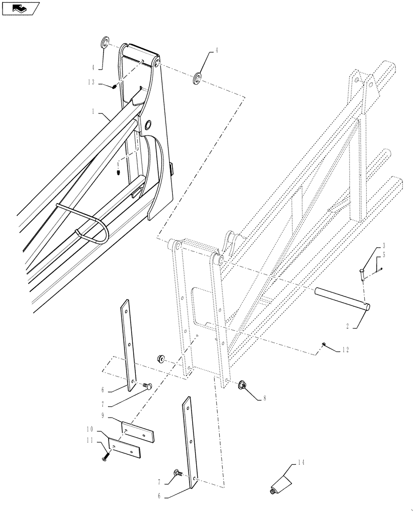 Схема запчастей Case IH 3230 - (39.100.04) - 90 OUTER BOOM ASSEMBLY (39) - FRAMES AND BALLASTING