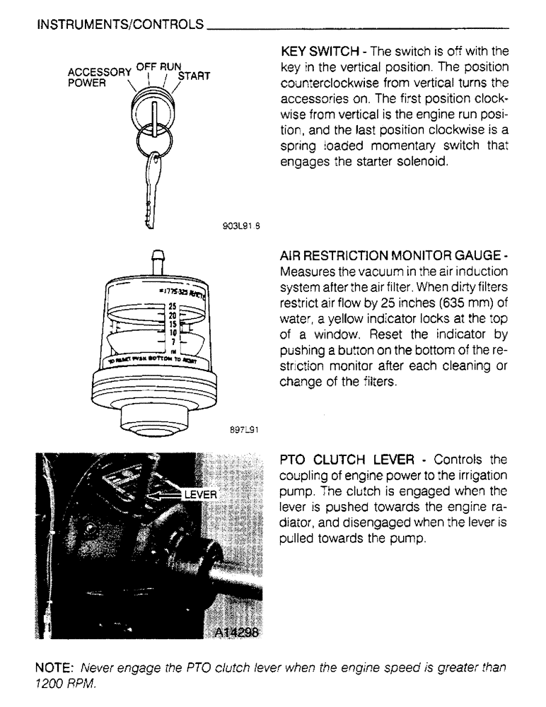 Схема запчастей Case IH 6830TA - (1-09) - INSTRUMENTS, CONTROLS 
