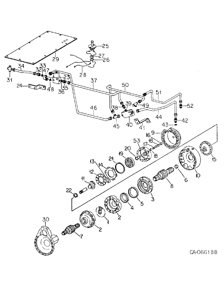 Схема запчастей Case IH 3488 - (07-27) - DRIVE TRAIN, DIFFERENTIAL LOCK ATTACHMENT (04) - Drive Train