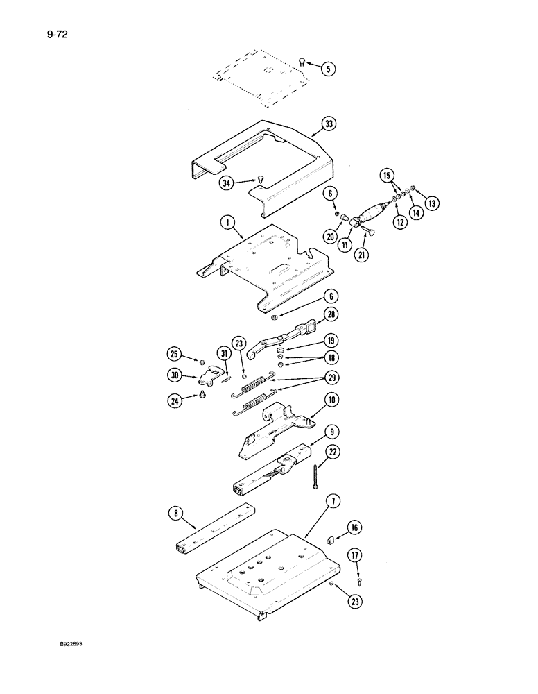 Схема запчастей Case IH 7130 - (9-072) - SEAT ADJUSTER, AIR/OIL SUSPENSION (09) - CHASSIS/ATTACHMENTS