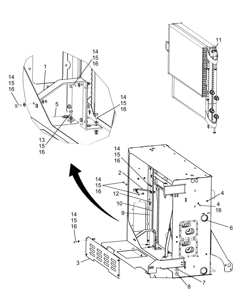 Схема запчастей Case IH AFX8010 - (B.50.A.32[04]) - SUPPORTS, RADIATOR B - Power Production