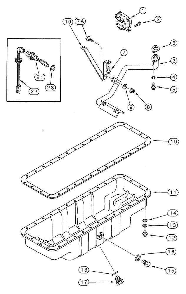 Схема запчастей Case IH 7250 - (2-060) - OIL PUMP, PAN AND HEATER, 6T-830 AND 6TA-830, PRIOR TO TRACTOR PIN JJA0064978 (02) - ENGINE