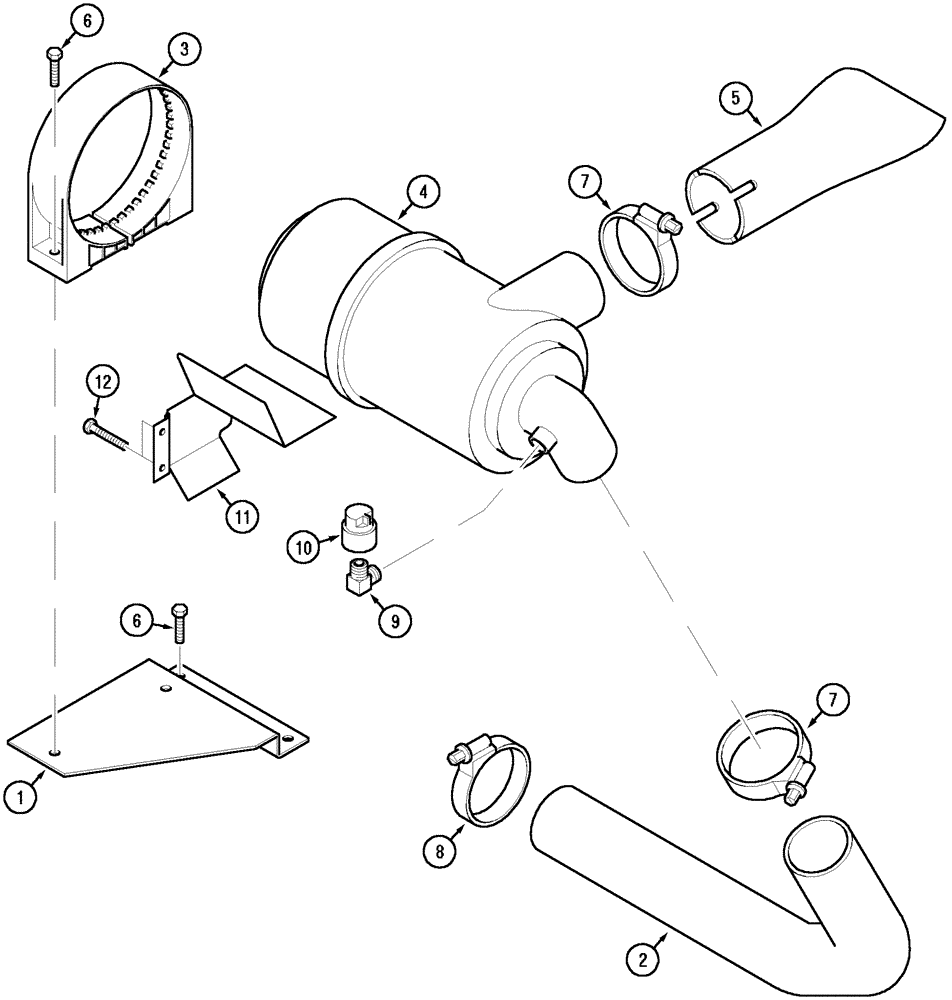 Схема запчастей Case IH CX50 - (02-08) - AIR CLEANER AND CONNECTIONS (02) - ENGINE