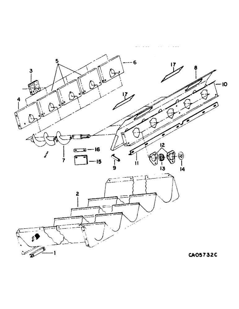 Схема запчастей Case IH 1480 - (23-01) - AUGER BED, SHOE AND SHOE SIEVE, AUGER BED Grain Pan, Shoe & Shoe Sieve