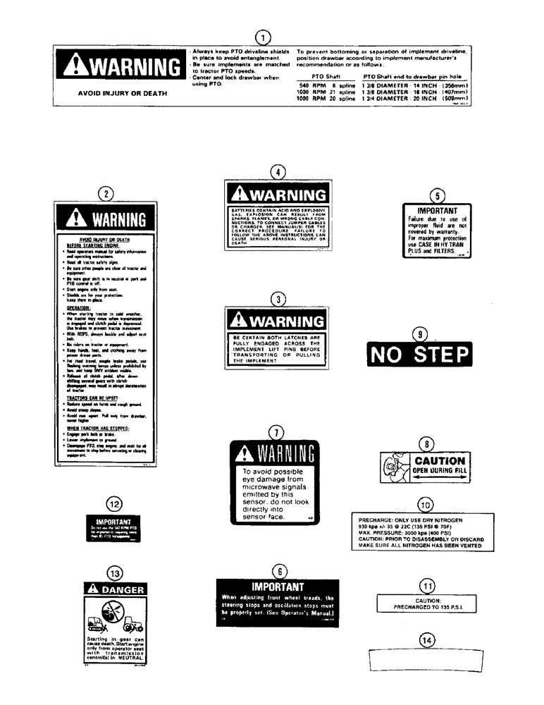 Схема запчастей Case IH 8920 - (9-112) - DECALS, SAFETY AND INSTRUCTION (09) - CHASSIS/ATTACHMENTS