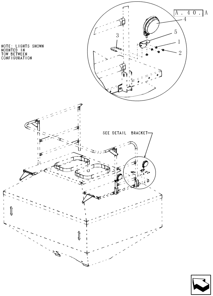 Схема запчастей Case IH ADX3260 - (A.40.A[11]) - WORK LIGHTING OPTION A - Distribution Systems