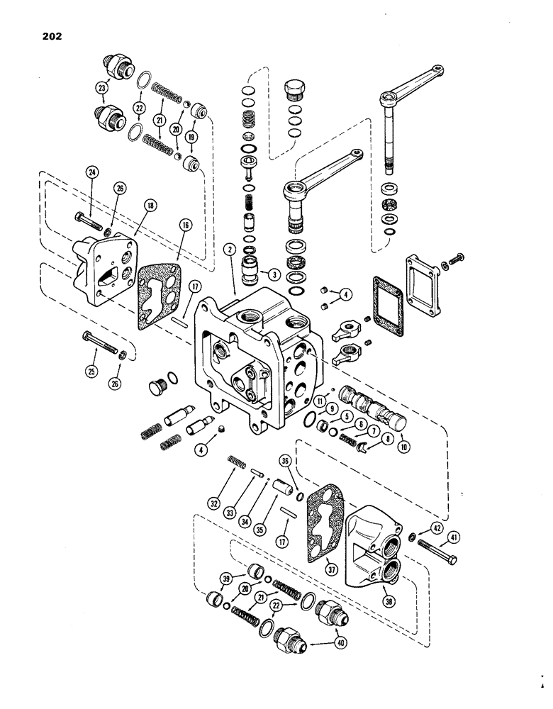 Схема запчастей Case IH 1270 - (202) - A66467 HYDRAULIC CONTROL VALVE, LEFT HAND OPTIONAL VARIABLE (08) - HYDRAULICS