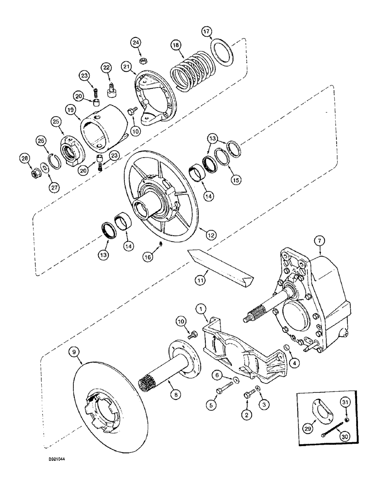 Схема запчастей Case IH 1644 - (9B-06) - ROTOR DRIVE, PULLEY AND CAM (14) - ROTOR, CONCANVES & SIEVE