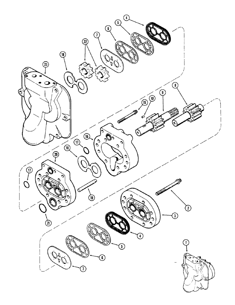 Схема запчастей Case IH 1370 - (292) - A63302 HYDRAULIC PUMP (08) - HYDRAULICS