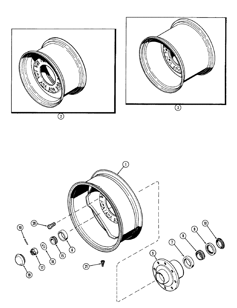 Схема запчастей Case IH 1370 - (150) - FRONT WHEELS, FOR 16 INCH OR 20 INCH TIRES (05) - STEERING