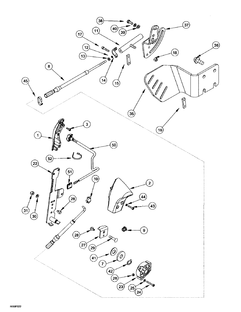 Схема запчастей Case IH MX200 - (3-044) - HAND THROTTLE, MX180, MX200, MX220 (03) - FUEL SYSTEM