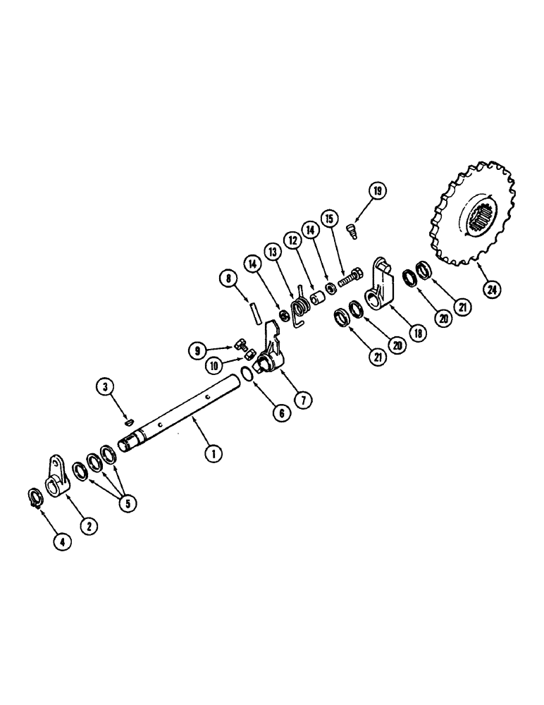 Схема запчастей Case IH 2096 - (6-196) - PARKING LOCK SHAFT AND GEAR (06) - POWER TRAIN