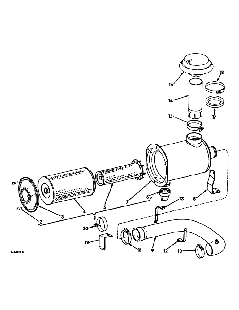 Схема запчастей Case IH 4100 - (E-02) - FUEL SYSTEM, AIR CLEANER AND CONNECTIONS (02) - FUEL SYSTEM