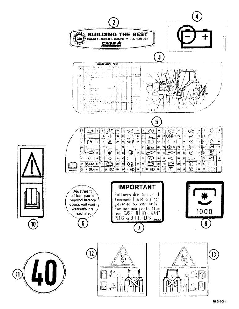 Схема запчастей Case IH MX270 - (9-160) - DECALS, GERMAN (09) - CHASSIS/ATTACHMENTS