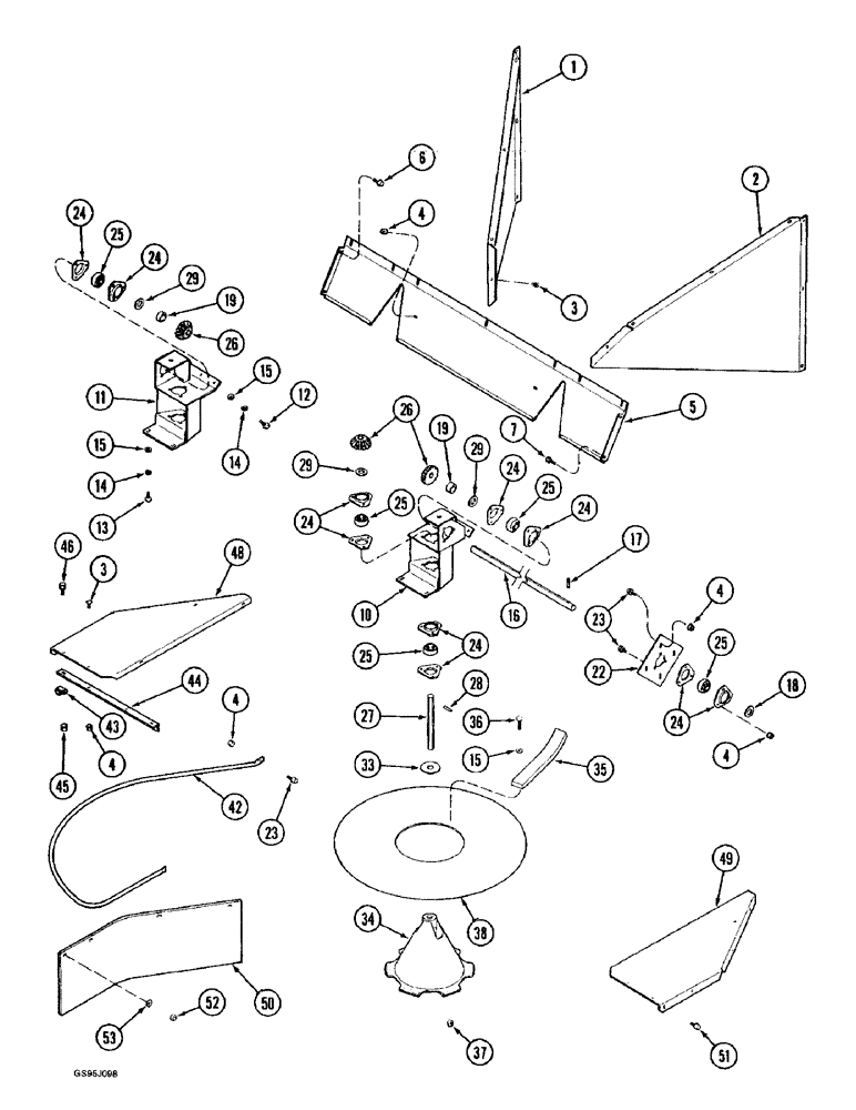 Схема запчастей Case IH 1682 - (9-142) - STRAW SPREADER (09) - CHASSIS ATTACHMENTS