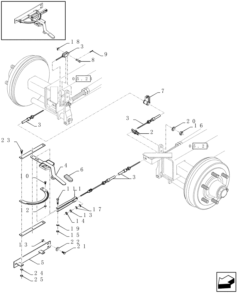 Схема запчастей Case IH RBX341 - (05.24[01]) - PARKING BRAKE (05) - AXLE