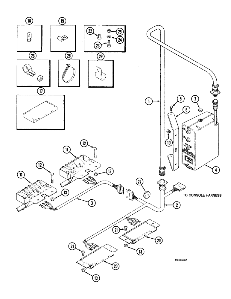 Схема запчастей Case IH 1680 - (4-46) - GRAIN SCAN MONITOR HARNESS (06) - ELECTRICAL