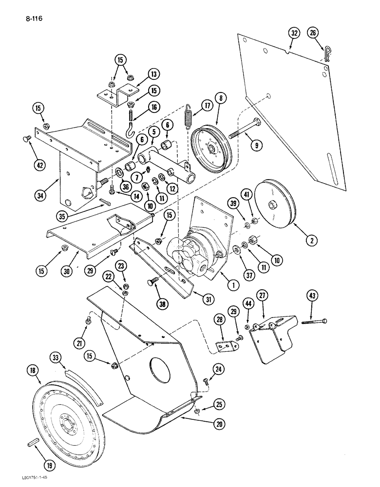 Схема запчастей Case IH 1680 - (8-116) - REEL PUMP DRIVE, P.I.N. JJC0046598 THROUGH JJC0115000 (07) - HYDRAULICS