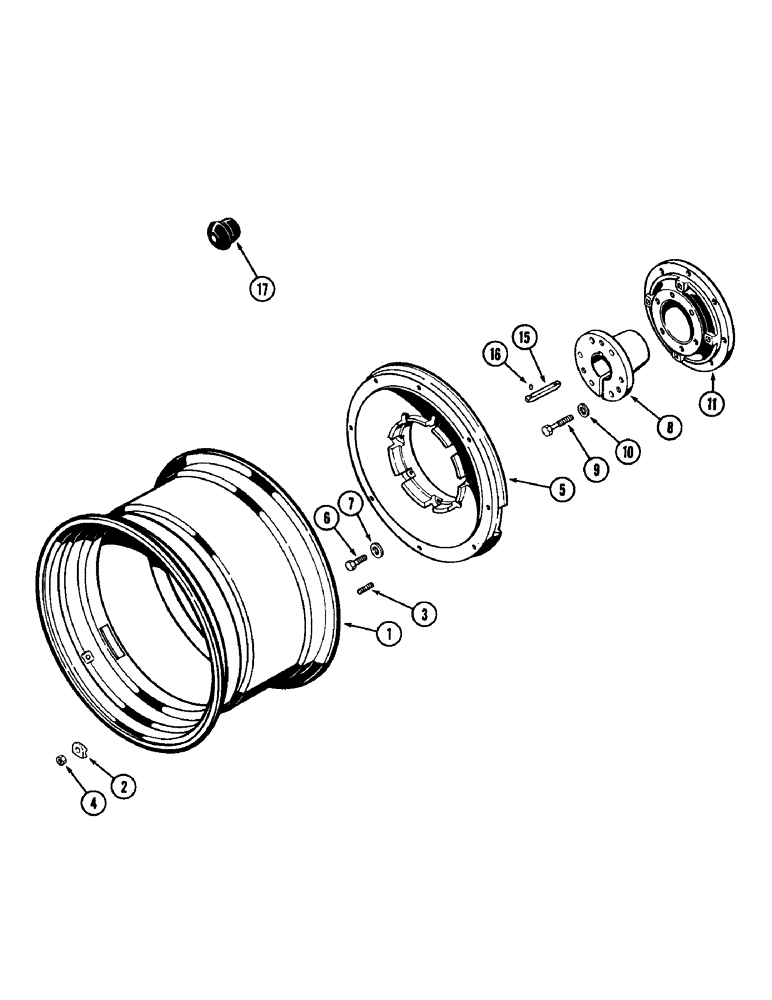 Схема запчастей Case IH 1896 - (6-206) - REAR WHEELS, WITH 34 INCH (864 MM) RIMS, WITH 3-1/2 INCH (89 MM) DIAMETER AXLE (06) - POWER TRAIN