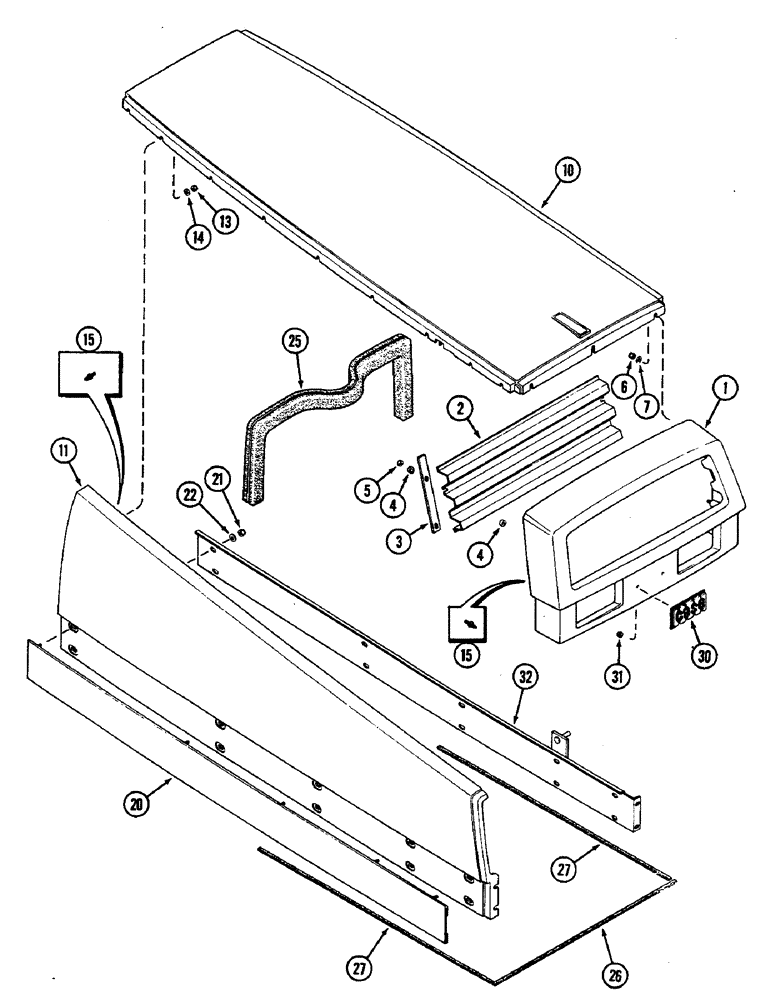 Схема запчастей Case IH 2290 - (9-504) - UPPER GRILLE, HOOD AND PANELS (09) - CHASSIS/ATTACHMENTS