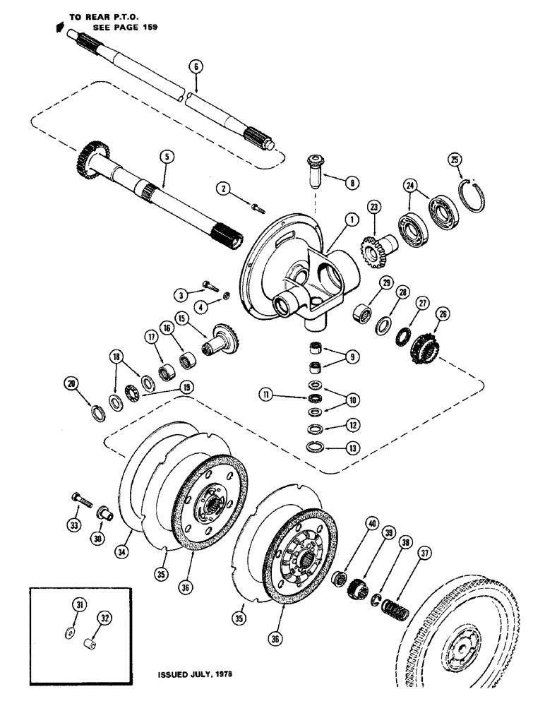 Схема запчастей Case IH 1570 - (114) - TORQUE LIMITER AND PUMP DRIVE (06) - POWER TRAIN