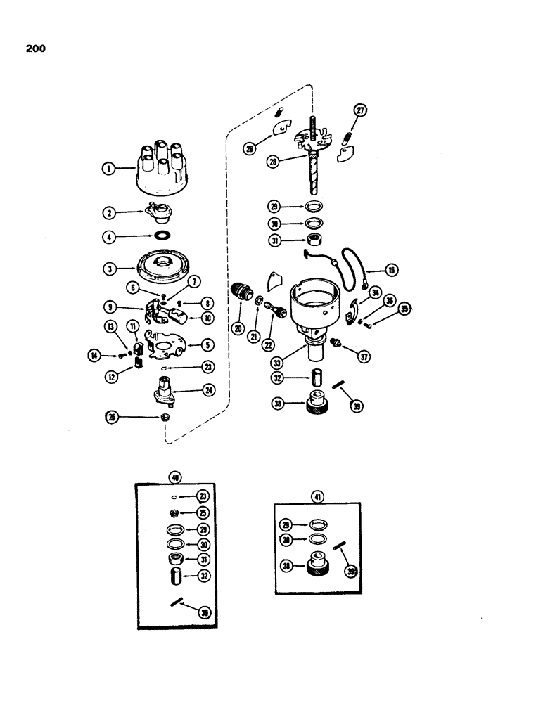 Схема запчастей Case IH 970 - (200) - DISTRIBUTOR, 377B SPARK IGNITION ENGINE (04) - ELECTRICAL SYSTEMS