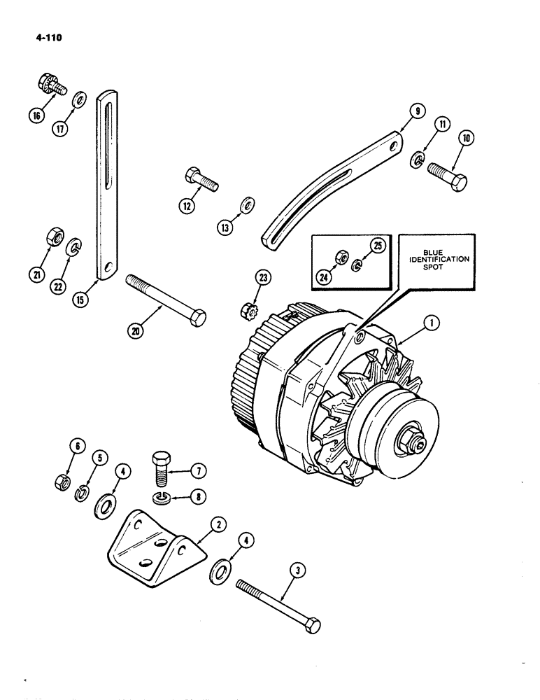 Схема запчастей Case IH 4490 - (4-110) - ALTERNATOR MOUNTING (04) - ELECTRICAL SYSTEMS