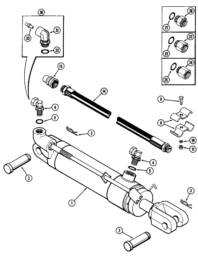 Схема запчастей Case IH 3294 - (8-336) - REMOTE HYDRAULICS, REMOTE CYLINDER, HOSES AND COUPLINGS (08) - HYDRAULICS