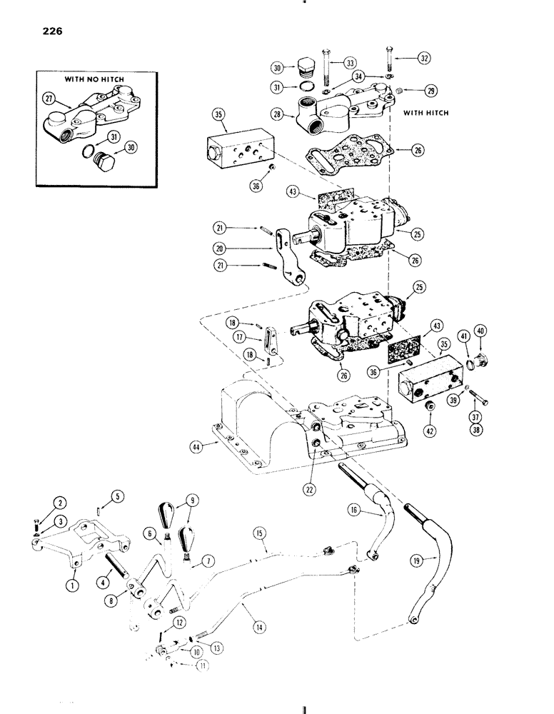 Схема запчастей Case IH 570 - (226) - REMOTE HYDRAULIC CONTROLS, STANDARD 4 WHEEL TRACTOR (08) - HYDRAULICS