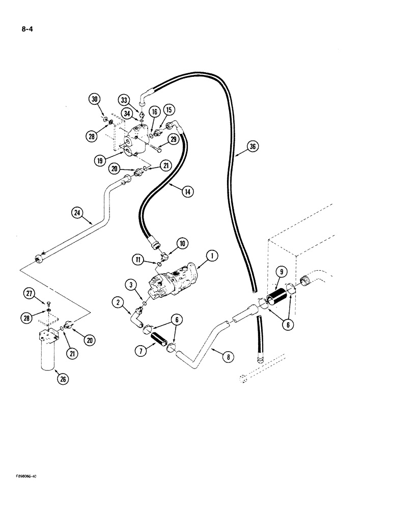 Схема запчастей Case IH 9280 - (8-04) - HYDRAULIC SYSTEM, PUMP TO FILTER (08) - HYDRAULICS