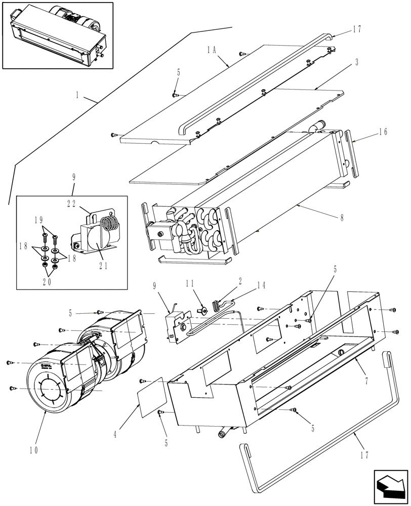 Схема запчастей Case IH DX55 - (10.15) - HVAC BOX (10) - OPERATORS PLATFORM/CAB