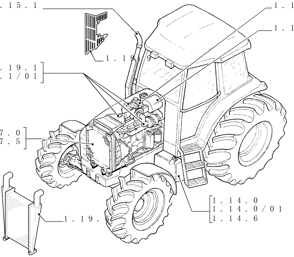 Схема запчастей Case IH MXU115 - (SEC. 02) - ENGINE EQUIP. (00) - GENERAL