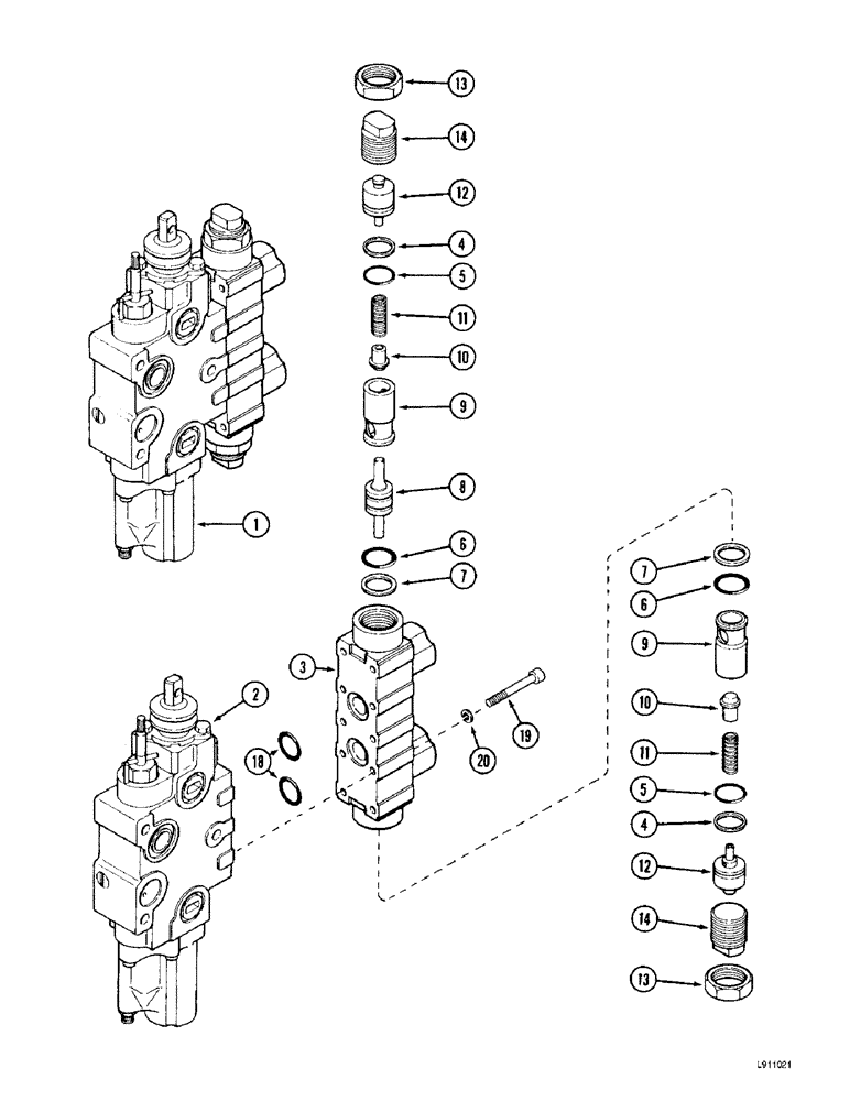 Схема запчастей Case IH 9350 - (8-88) - LOAD CHECK REMOTE CONTROL VALVE ASSEMBLY, IF EQUIPPED (08) - HYDRAULICS