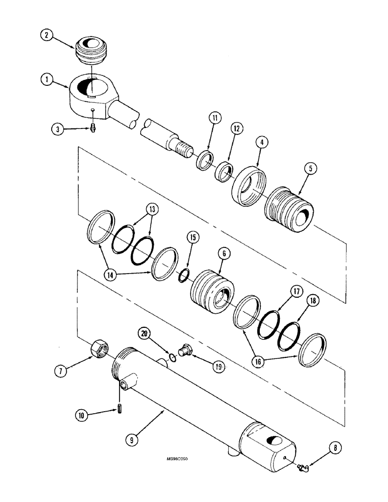 Схема запчастей Case IH 9350 - (5-34) - STEERING CYLINDER, STEERABLE FRONT AXLE CYLINDERS, P.I.N. JEE0074300 AND AFTER (05) - STEERING