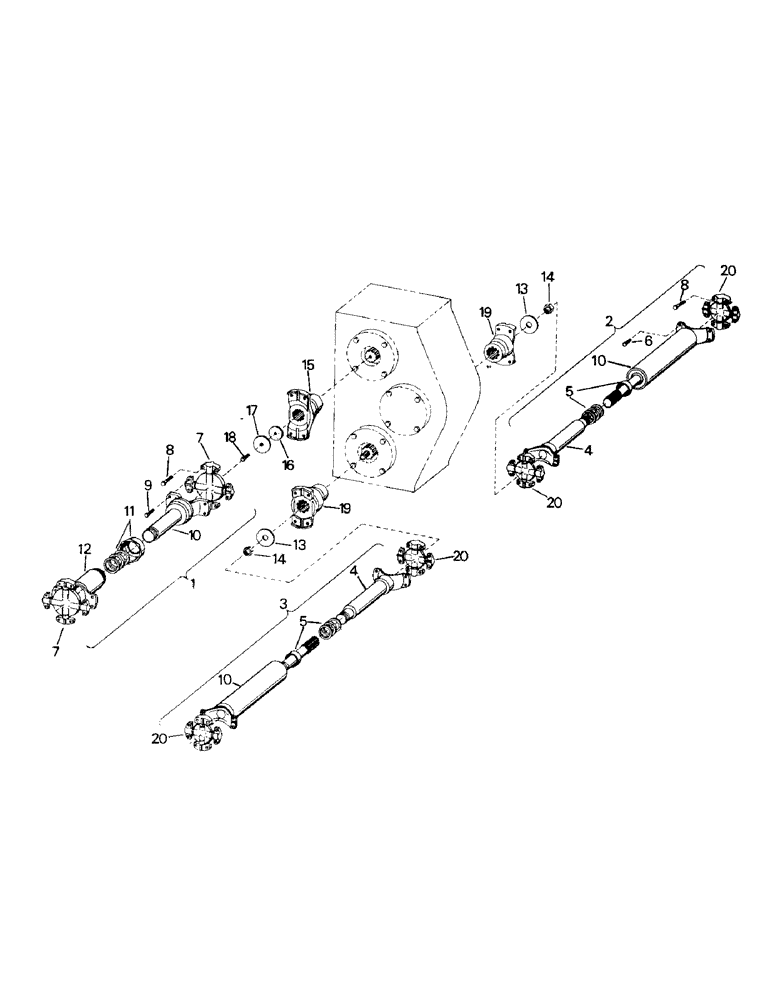 Схема запчастей Case IH ST251 - (04-37) - DRIVESHAFTS, W/SWINGING TRANSFER CASES (04) - Drive Train