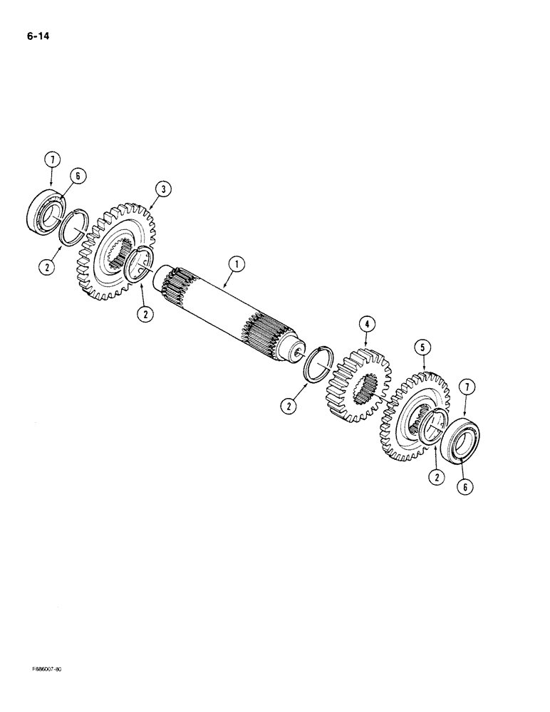 Схема запчастей Case IH STEIGER - (6-014) - TRANSMISSION, COMPOUND SHAFT (06) - POWER TRAIN