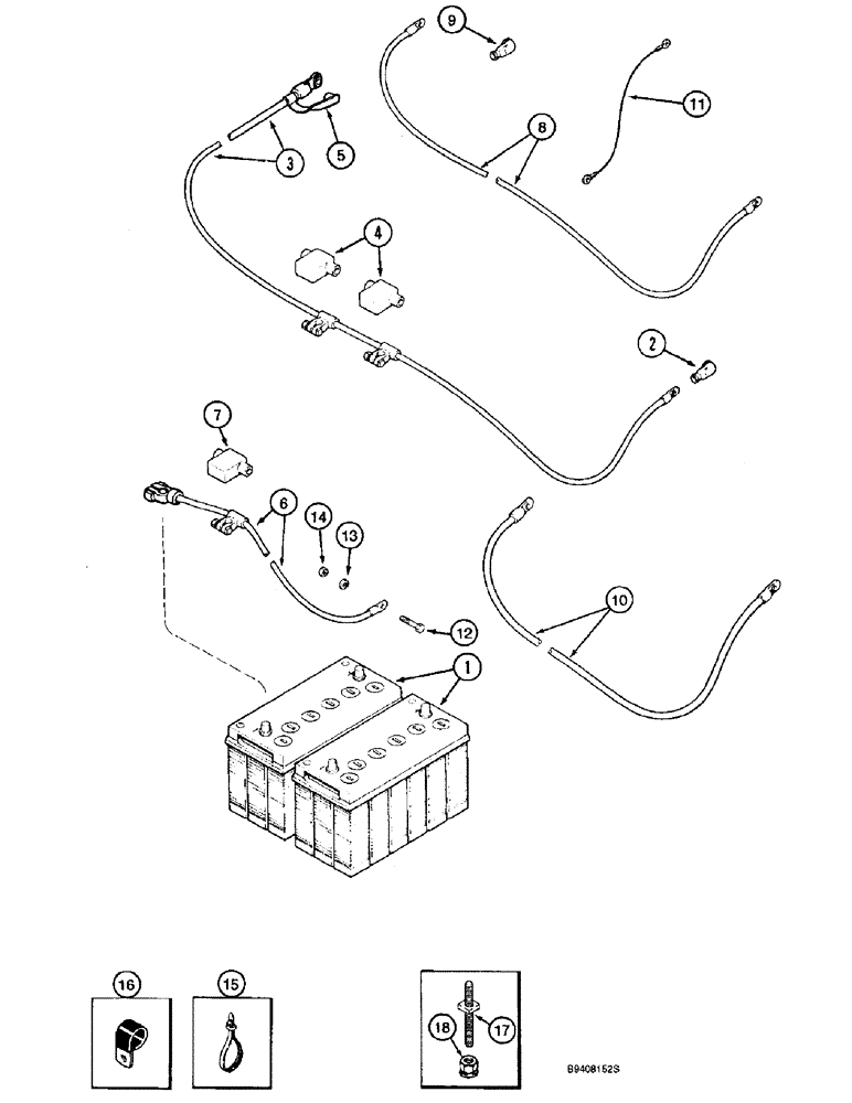 Схема запчастей Case IH 2166 - (4-52) - BATTERY AND BATTERY CABLES (06) - ELECTRICAL