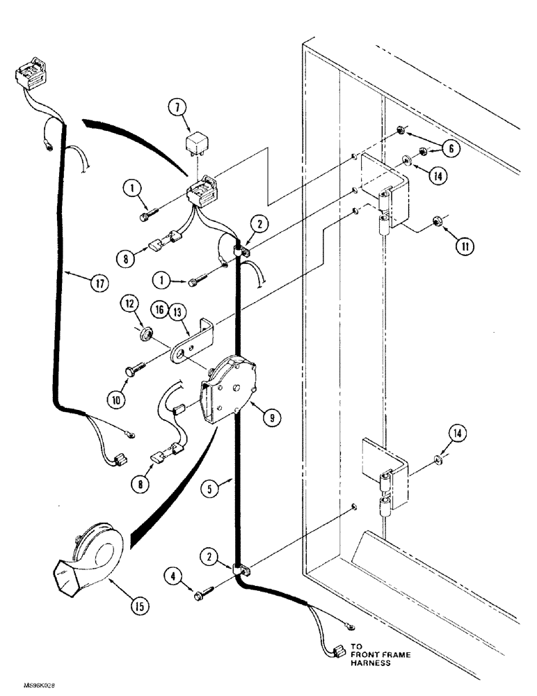 Схема запчастей Case IH 9370 - (4-72) - HORN AND MOUNTING (04) - ELECTRICAL SYSTEMS