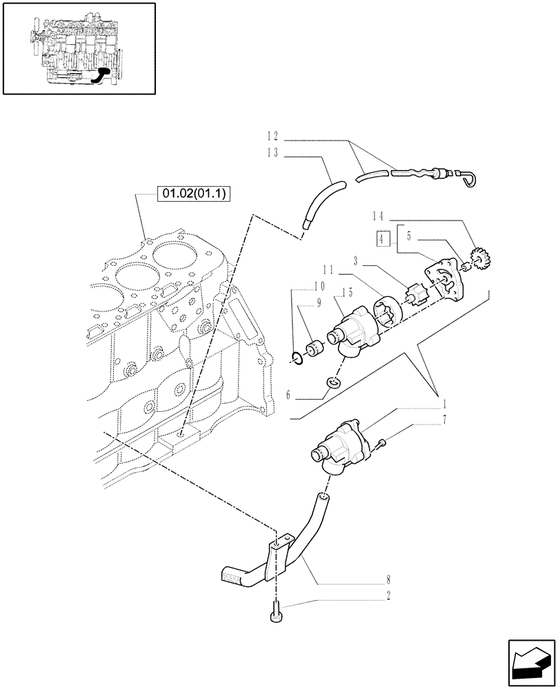 Схема запчастей Case IH WDX1902 - (01.13[1]) - PUMP, ENGINE OIL (01) - ENGINE