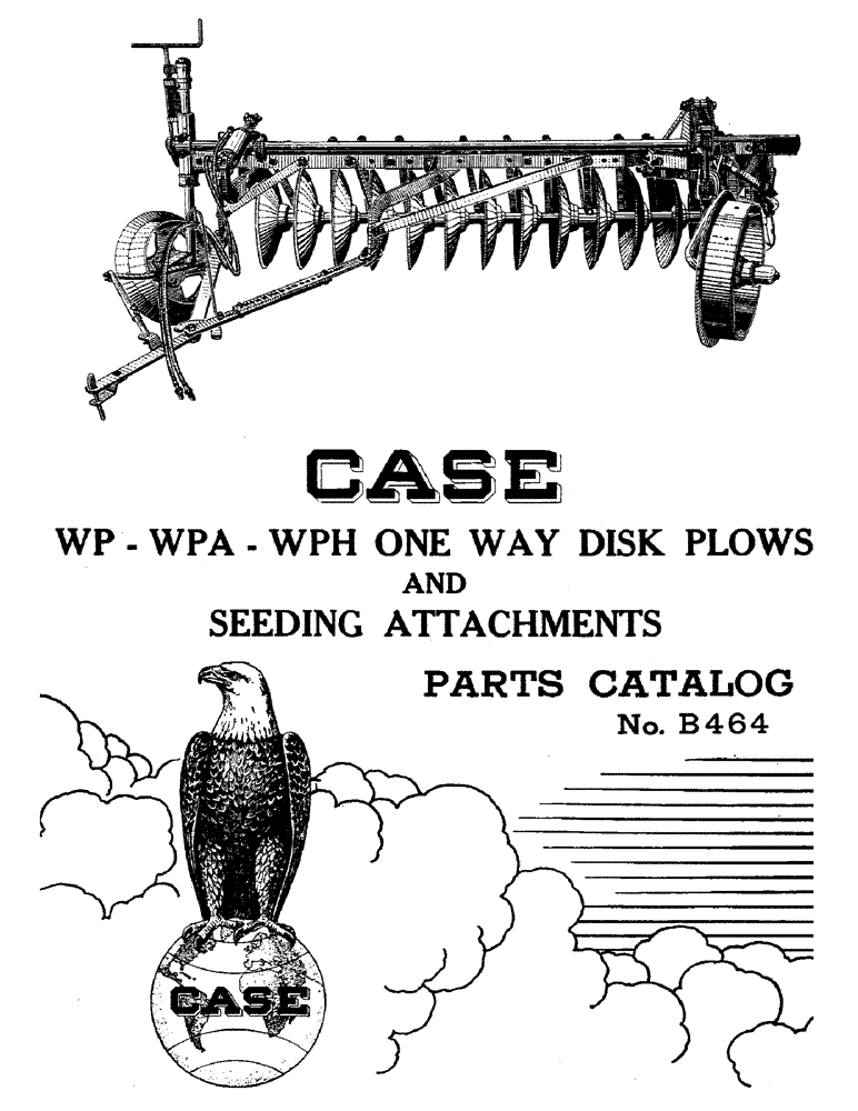 Схема запчастей Case IH WP - (01) - CASE WP, WPA, WPH ONE WAY DISK PLOWS AND SEEDING ATTACHMENTS 
