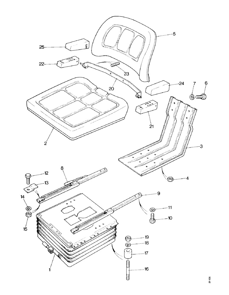 Схема запчастей Case IH 1490 - (T08-1) - SEAT ASSEMBLY, STANDARD, HIGH PLATFORM (10) - OPERATORS PLATFORM/CAB