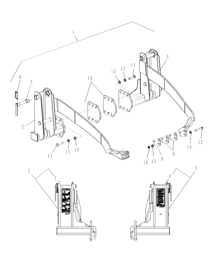 Схема запчастей Case IH LX114 - (002[2]) - MOUNT KIT, ONE-PIECE - 715782116 