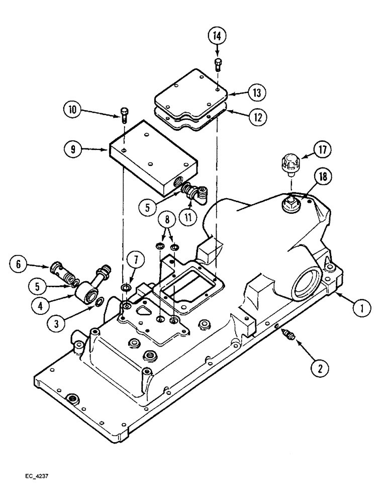 Схема запчастей Case IH 3220 - (6-040) - REAR FRAME, TOP COVER CONNECTIONS (06) - POWER TRAIN