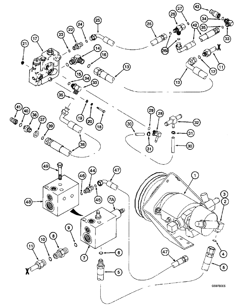 Схема запчастей Case IH 2166 - (8-42) - REEL DRIVE SYSTEM, PRIOR TO COMBINE P.I.N. JJC0180000 (07) - HYDRAULICS