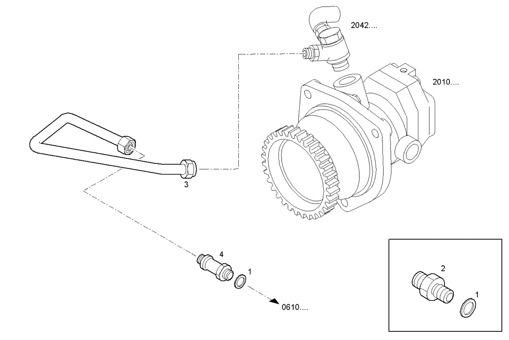 Схема запчастей Case IH F3AE0684G B005 - (2036.006) - FUEL LINES - RETURN TO FUEL PUMP 