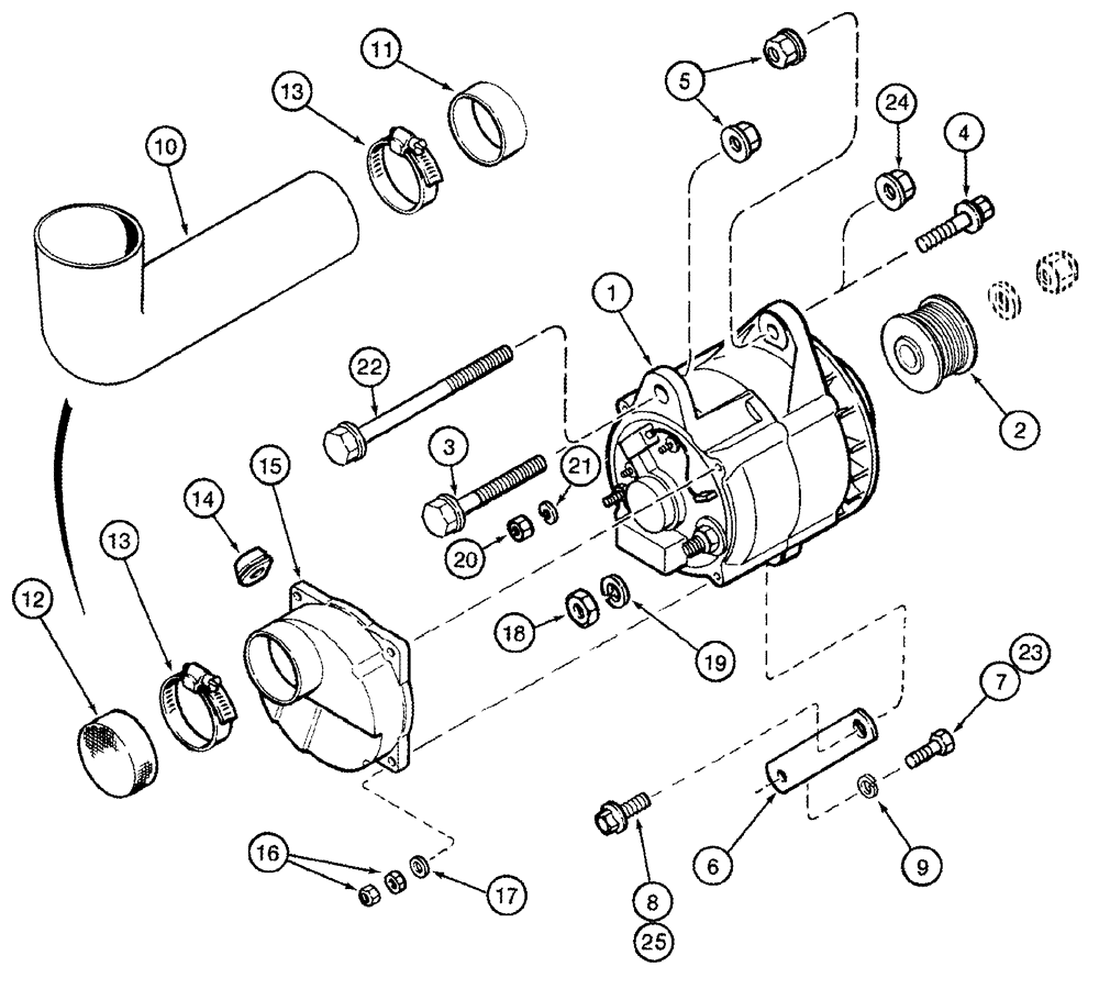 Схема запчастей Case IH 2388 - (04-38) - ALTERNATOR - MOUNTING (06) - ELECTRICAL