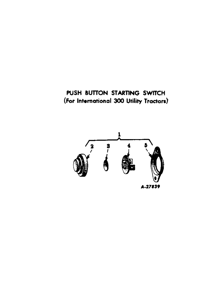 Схема запчастей Case IH 350 - (093) - ELECTRICAL SYSTEM, CARBURETED ENGINE, PUSH BUTTON STARTING SWITCH, FOR INTL 300 UTILITY TRACTORS (06) - ELECTRICAL SYSTEMS