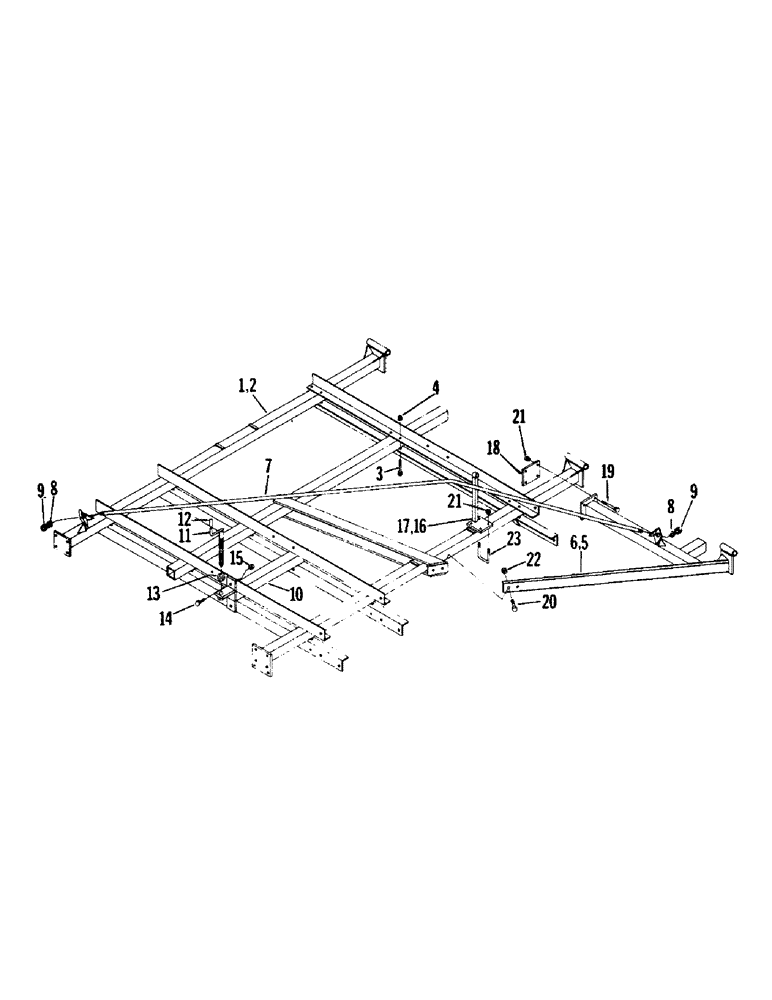 Схема запчастей Case IH 1200M-SERIES - (070) - WING FRAME, WING FRAME RIGHT AND LEFT 