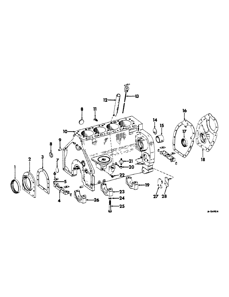 Схема запчастей Case IH 504 - (018) - CARBURETED ENGINE, CRANKCASE AND RELATED PARTS (01) - ENGINE