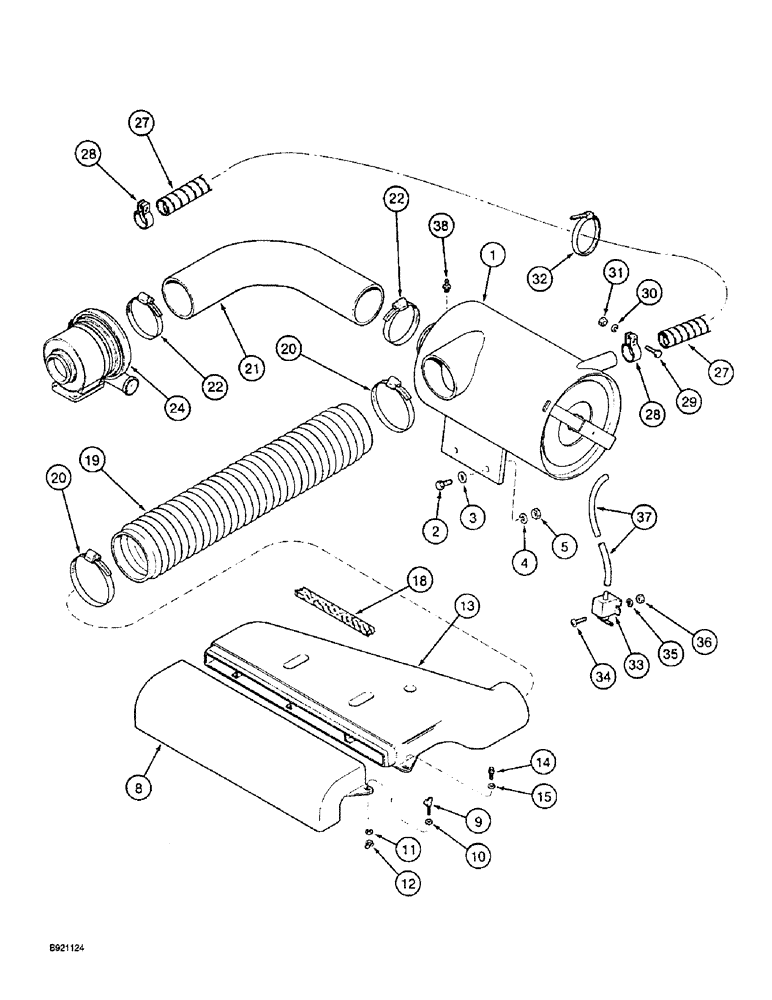 Схема запчастей Case IH 2022 - (2-18) - AIR INDUCTION SYSTEM, 6TA-830 ENGINE (01) - ENGINE